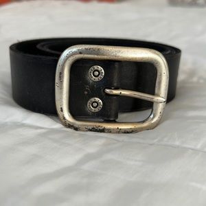 Vintage black distressed western belt, lucky brand 36 in length, 1 3/4 width